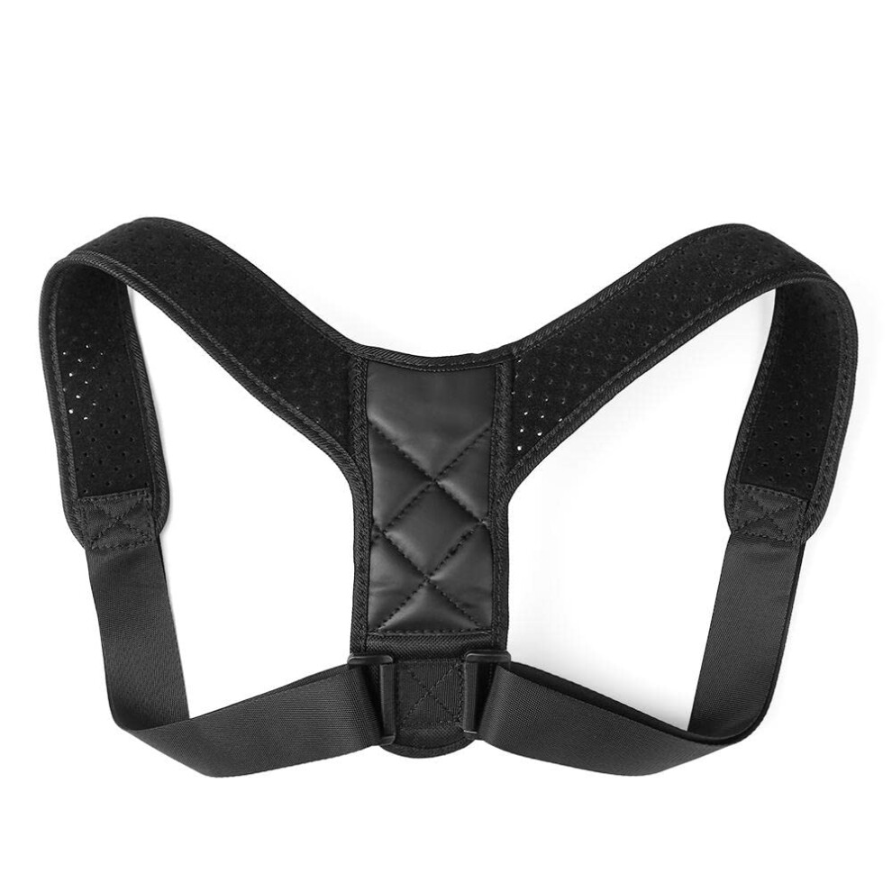 Thermal Adjustment Posture Corrector Clavicle Spine Back Support BeltBlackL