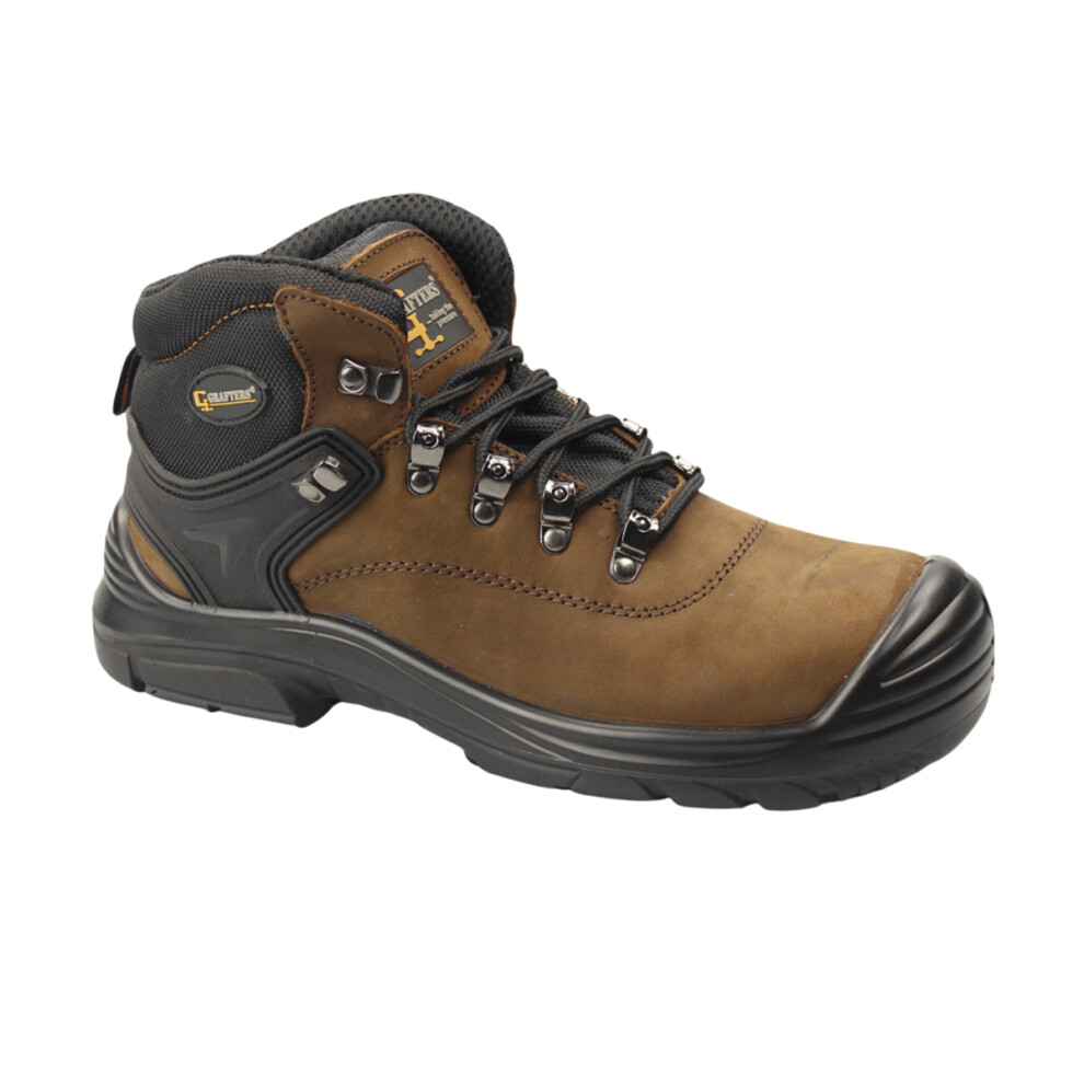 (14 Uk, Dark Brown) Grafters Mens Super Wide Eeee Fitting Safety Boots 5057080791545