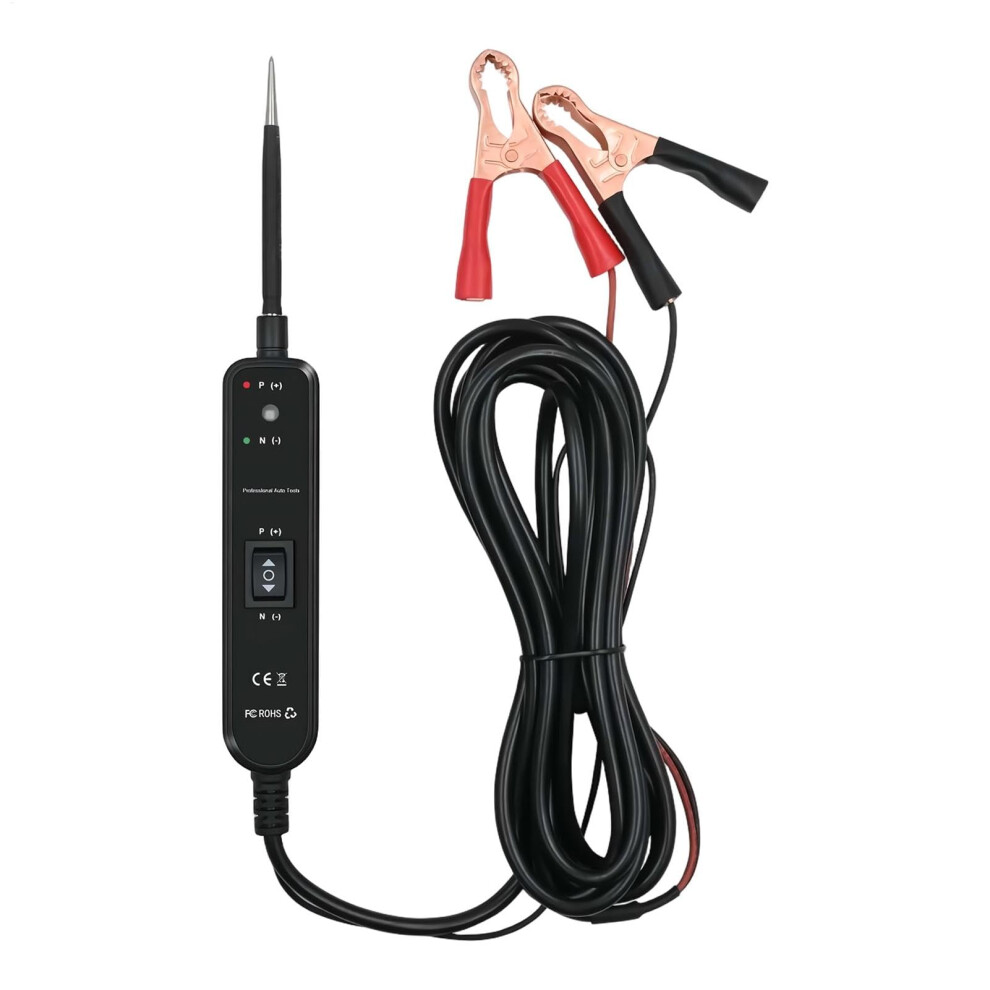 Voltage Tester For Car,Portable Automobile Circuit Tester Voltage Testing Accessories, Overload Protection Detection Tool For Stores Black 9365049008327