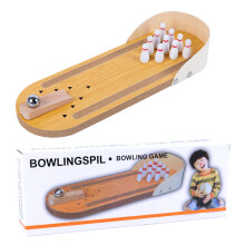 Wooden Mini Bowling Set for Kids Interactive ParentChild Tabletop Game, Polished Developmental Toy for Ages 3 and Up