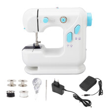 Máquina de coser portátil para principiantes, kit de costura para principiantes con puntadas incorporadas y control de doble velocidad, dispositivo