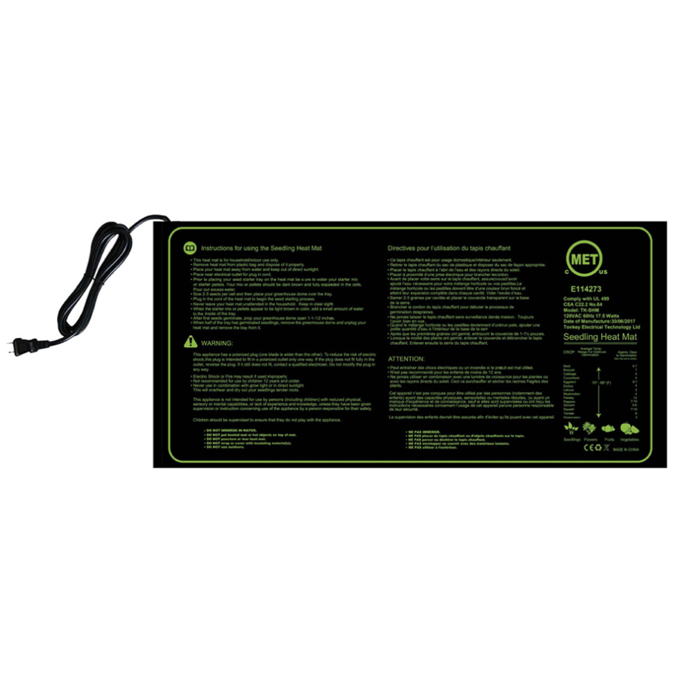 Flexible Seedling Heat Mat, Waterproof & Easy Clean Surface For Hassle-Free Maintenance, Consistent Heating Ensures Even Warmth, High-Temperature 9468298164506
