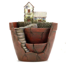 Elegant Art Craft Planter Box, Antiquated Craft Style Resin Garden Sculpture, DIY Succulent Pot with Hanging Garden Shape, Staggered Arrangement for