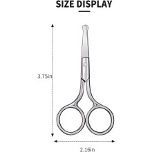 Tondeuse à barbe, ciseaux de sécurité à bouts arrondis pour une utilisation professionnelle, outil de coupe de barbe léger et portable en acier