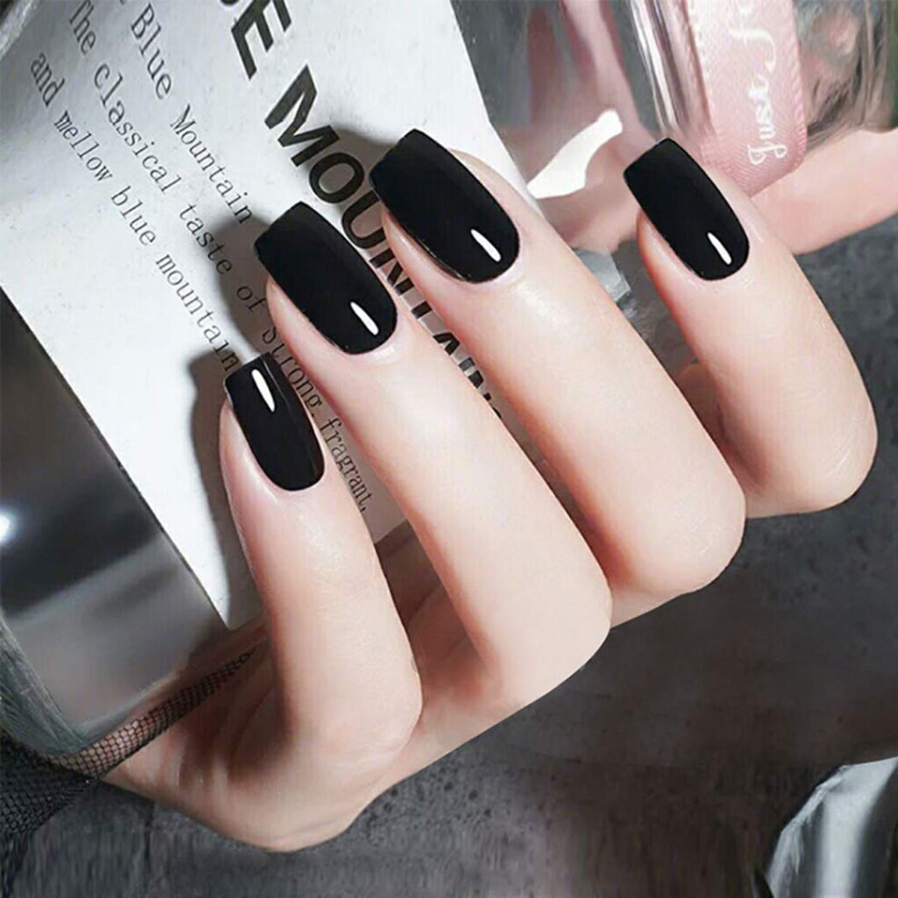 Reusable False Nails for Women, Quick Easy Application Square Fake Nails, Safe Non-Toxic Materials Full Cover Press on Nails, 24pcs Trendy Nail
