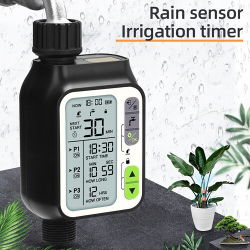 Sprinkler Timer, Multi-scene Hose Timer with Automatic Rain Delay, Programmable Irrigation for Gardens, Lawns & Yards (3/4 Inch) 2
