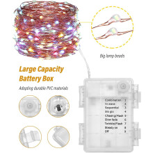 Multicolor Leds Ultra-Brightness Outdoor String Lights, Battery Operated Waterproof (Ip67) 5M Copper Wire, For Indoor/Outdoor Decorations
