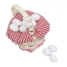 Panier à œufs pour maison de poupée, 1 œuf, échelle 1:12, à carreaux rouges