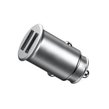 Adaptateur de chargeur de voiture en alliage de zinc de la taille d'un pouce, puissance totale de 4,8 A et charge efficace de 2,4 A par port, deux