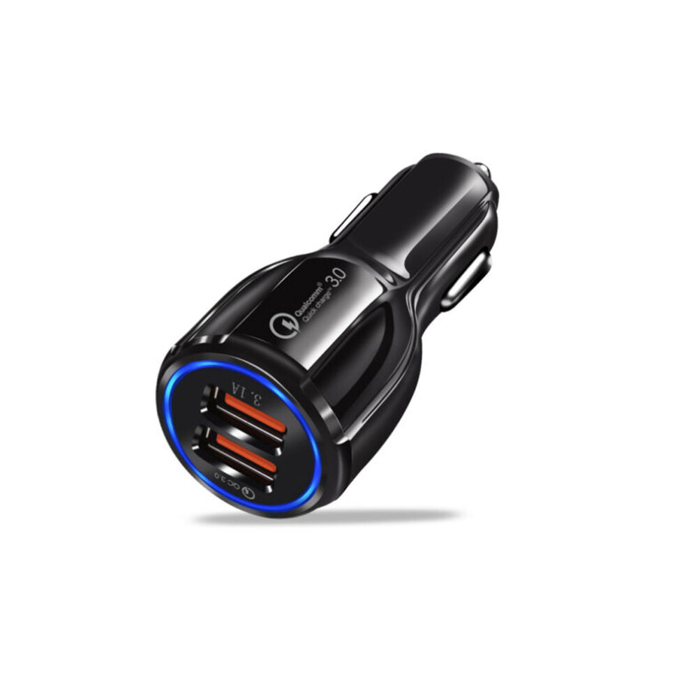 Durable Aluminum Alloy Quick Charge 3.0 Car Charger, 6A 36W Output, Dual-Port Design, Ultra-Compact, Soft Led Indicator, Non-Qc Devices Blue/Light 9405630142235