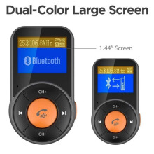 Transmissor FM Bluetooth universal, chamadas mãos-livres nítidas e streaming de música com modos Pop Rock Jazz Country para uma experiência