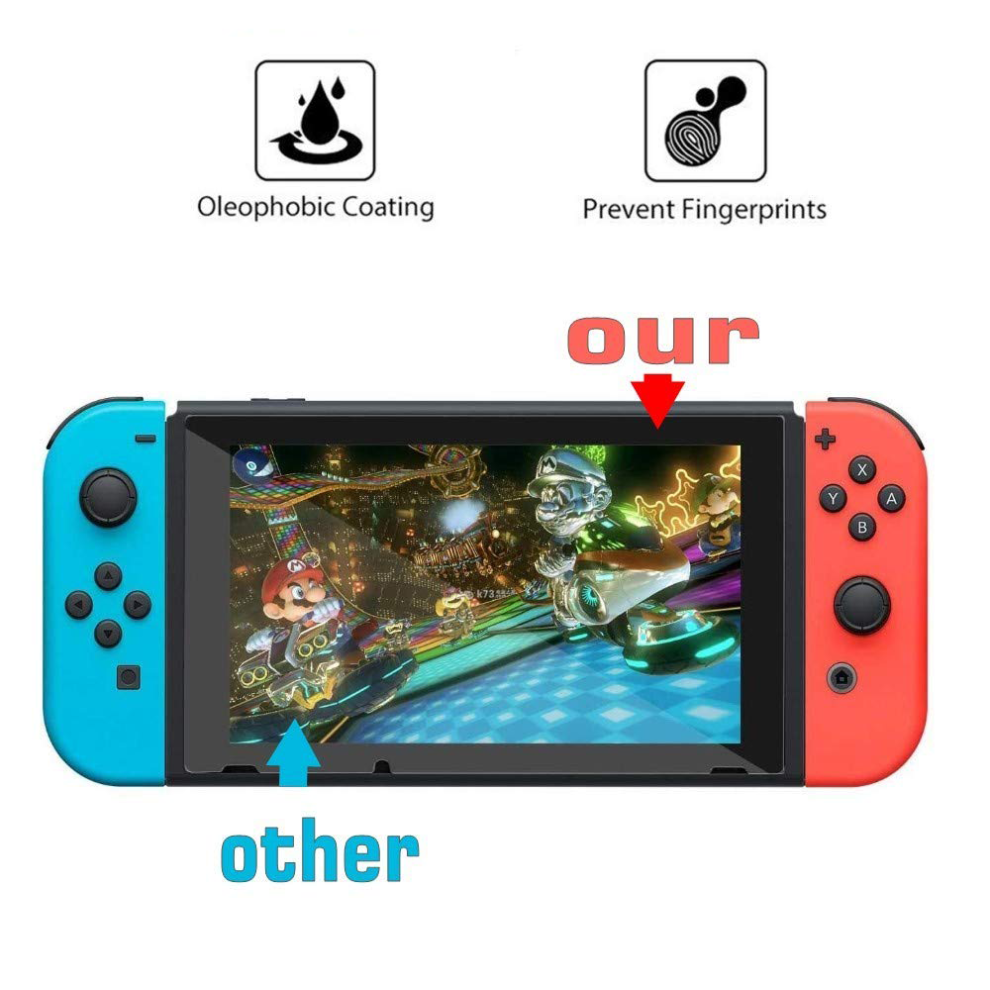 Ultra Thin, High Transparency Tempered Glass Screen Protector For Nintendo Switch, 10X Stronger, 0.3Mm Thickness, Unaffected Touch Sensitivity, 9128293525442