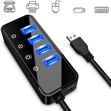 Hub USB, stație de sincronizare a datelor cu porturi de tip A de mare viteză, sincronizare rapidă a datelor, carcasă din aluminiu, design