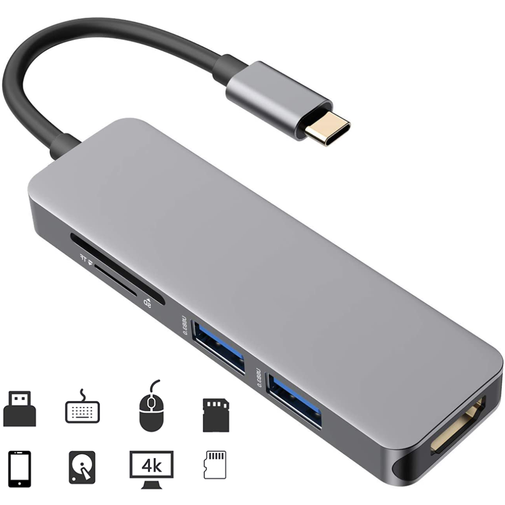 Aluminum Usb Ac Hub For Multifunctional Hub, Convenient Sd Tf Card Reader, And High Speed Data Transfer, Lightweight Portable Design For Macbook 9405630831870