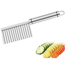 Crinkle Cutter Veggies: Practical Potato Wavy Slicer with Stainless Steel Blades, Dishwasher Safe Kitchen Supply