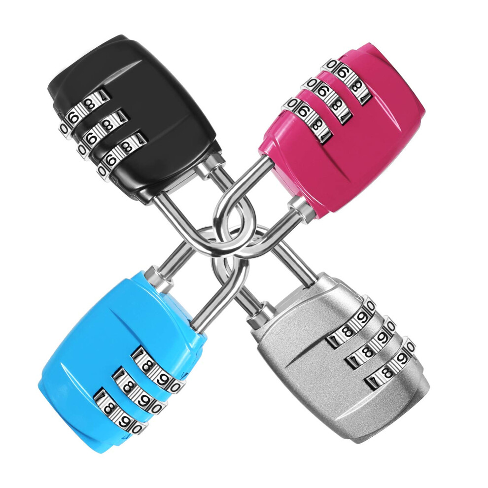 Durable Material Padlock, Corrosion Resistance With 4 Digit Combination, Flexible Cable For Convenient Travel And Gym Use 9128293529006
