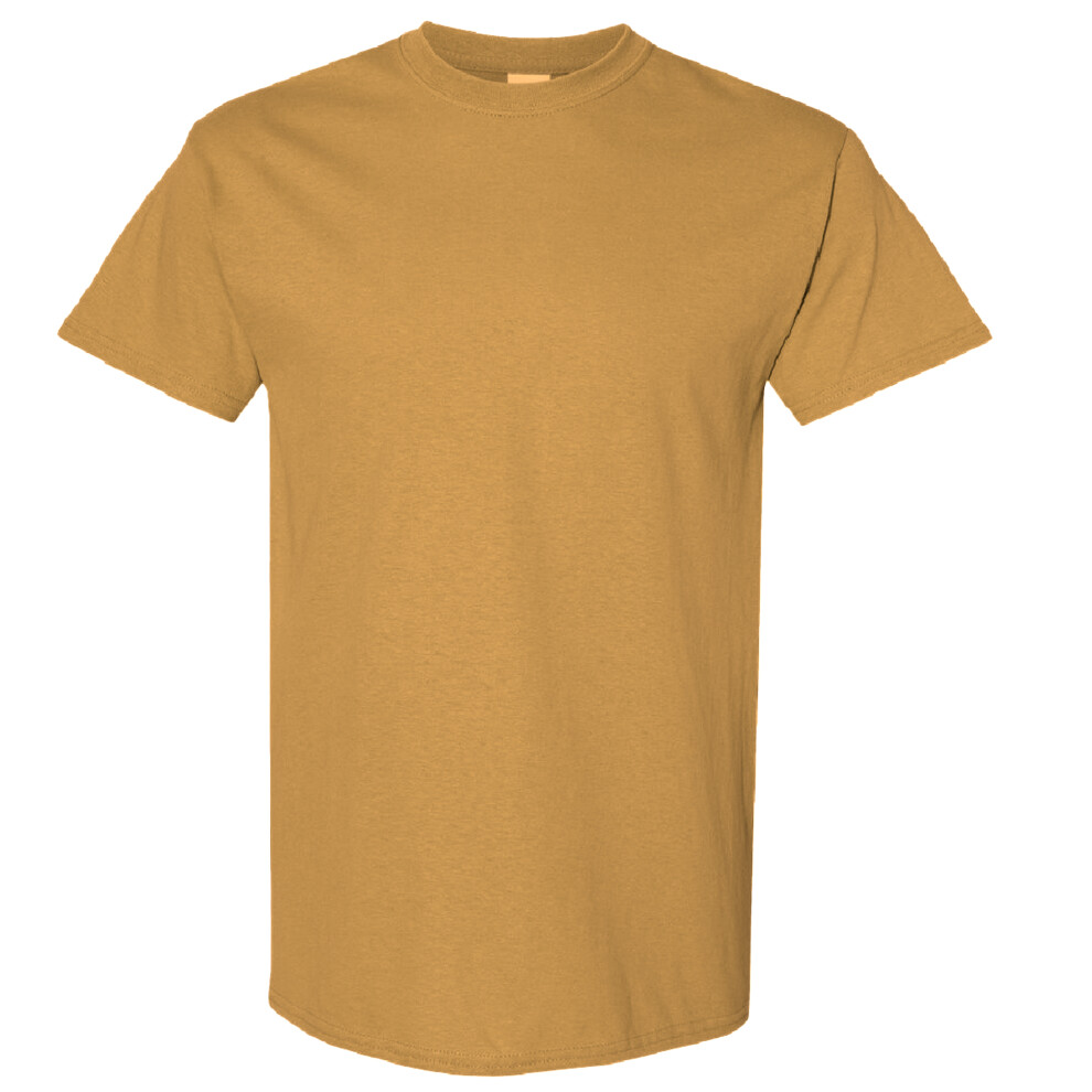 Gildan (S, Old ) Mens Heavy Cotton Short Sleeve T-Shirt Gold