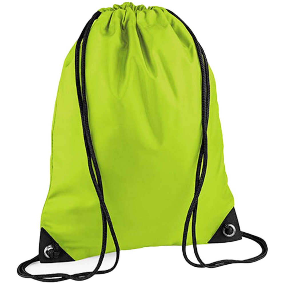Bagbase (One Size, Lime) Premium Gymsac Water Resistant Bag (11 Litres) Multicoloured