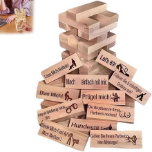 Super Cheeky Block Tower Game, 48 Blocks with Questions, Adult Couple Games Night, Valentine Drum Blocks