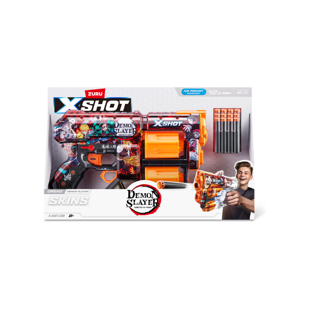 Zuru Xshot Skins Dread Demon Slayer Foam Dart Blaster Includes 12 Darts