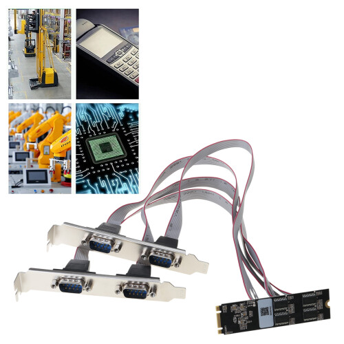 4 serielle Ports Controller-Karte M.2 M-Key DB9 RS232-Adapter 1