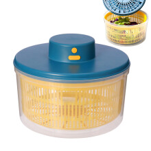 Electric Salad Spinner USB Rechargeable 3L Vegetable Dryer with Dual Baskets for Easy Water Draining