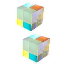 Pack of 2 Optical Glass Lens RGB Cube Prisms Prism RGB Dispersion Prism Cube Optical Cube Glass Colour Prism Cube Prism Glass Cube