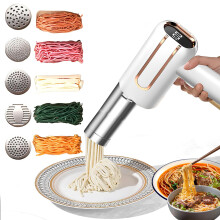 Electric Pasta Maker 40W Cordless Rechargeable with 5 Shape Discs for Homemade Spaghetti and Noodles