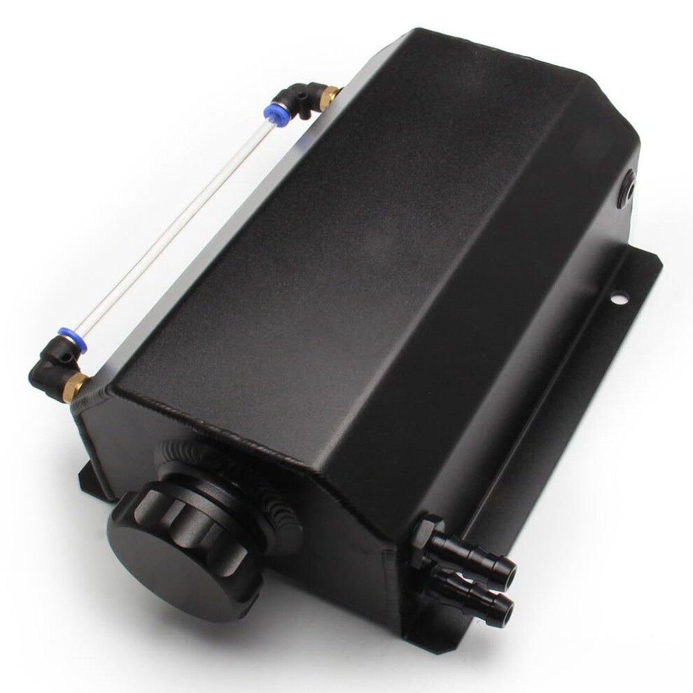 2L Aluminum Coolant Overflow Tank With Drain Plug And Universal Oil Catch Can 9189345100192