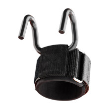 Weight Lifting Hooks with Wrist Support, Adjustable NonSlip Straps, 6cm Heavy Duty Metal Hooks