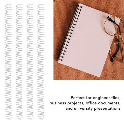 100PCS 16mm Silver Spiral Binding Coil, 140 Sheets, A4, 48 Loops 2