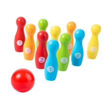 1 set Bowling Outdoor family toy Indoor IndoorOutdoor games sports toy throwing wooden Colorful
