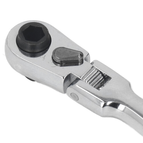 2 in 1 Movable Head Ratchet Wrench with 72 Teeth 1/4 Inch Socket Spanner 2