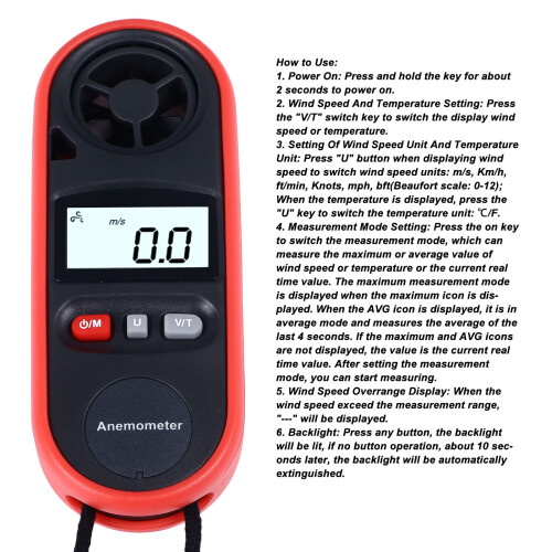 Anemometer Handheld Digital Wind Geschwindigkeit