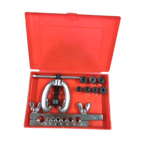 9 Pieces Double Pipe Flaring Tool Set With Adapters Spreader And Clamp