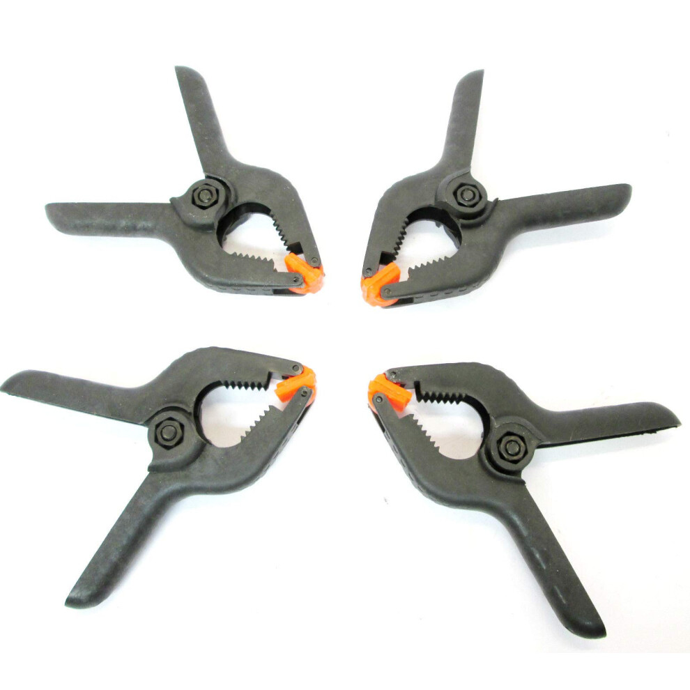 90Mm Spring Clamps Pack Of 4, Lightweight Plastic Hand Clamps With Secure Swivel Grip 9189345100369