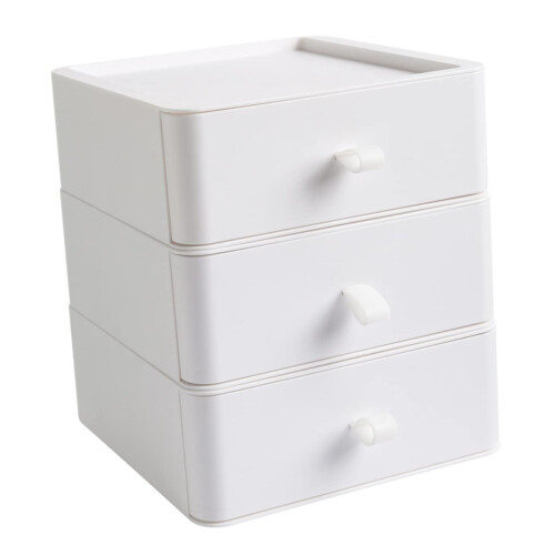 Desktop Drawer Box Multilayer Storage Rack Drawer Cabinet Storage Holder Office White