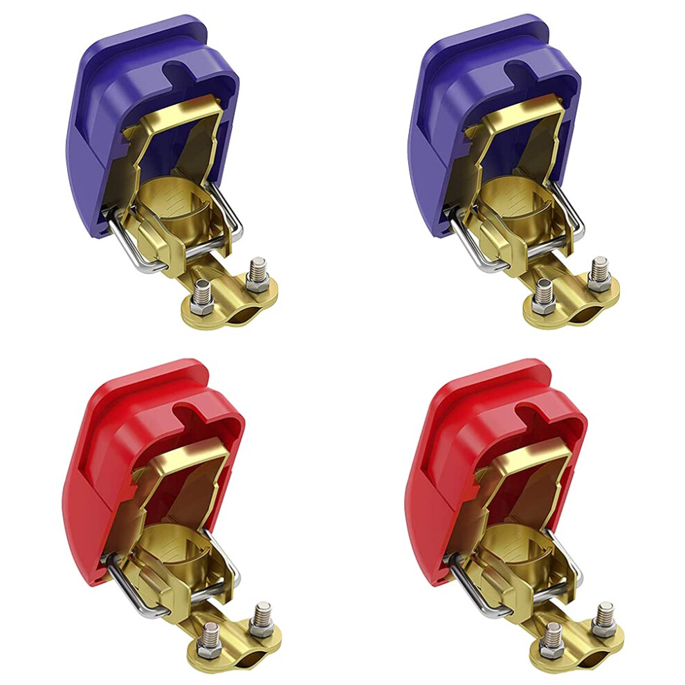 Quick Release Battery Terminals For Increased Strength, Easy Distinguish Battery Terminal Connector Clamps Uced Corrosion Red/Blue 9468298519177