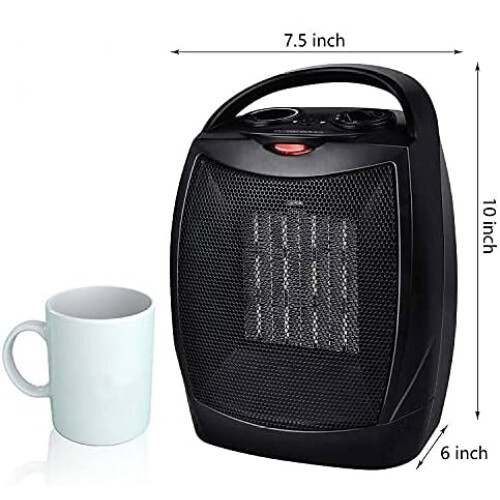 Portable Electric Heater, Quiet & Reliable PTC Ceramic Technology For Small Spaces, Includes Multiple Protection Systems 1