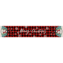 Chemin de table pour les fêtes, en tissu imperméable à motif sapin de Noël, avec isolation thermique, en fibre de lin et polyester résistante.