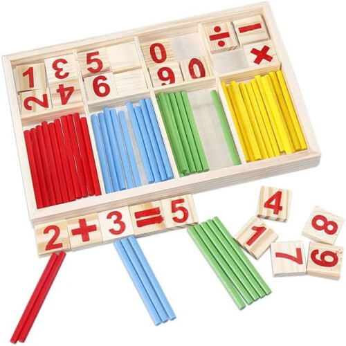 Κάρτες αριθμών Montessori, σετ παιχνιδιών οπτικής μαθηματικής χειραγώγησης από ξύλο, 1