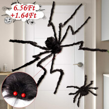 Decorazione di Halloween per esterni con spaventosi ragni, design realistico e peloso, gambe regolabili per riporli facilmente, regalo di Halloween