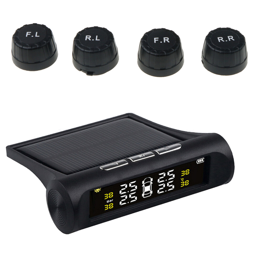 Revolutionary Tpms Tire Pressure Monitor, Solar Power & Usb Charge Ensures Uninterrupted Monitoring, High-Accuracy External Sensors Guarantee 9048212356332