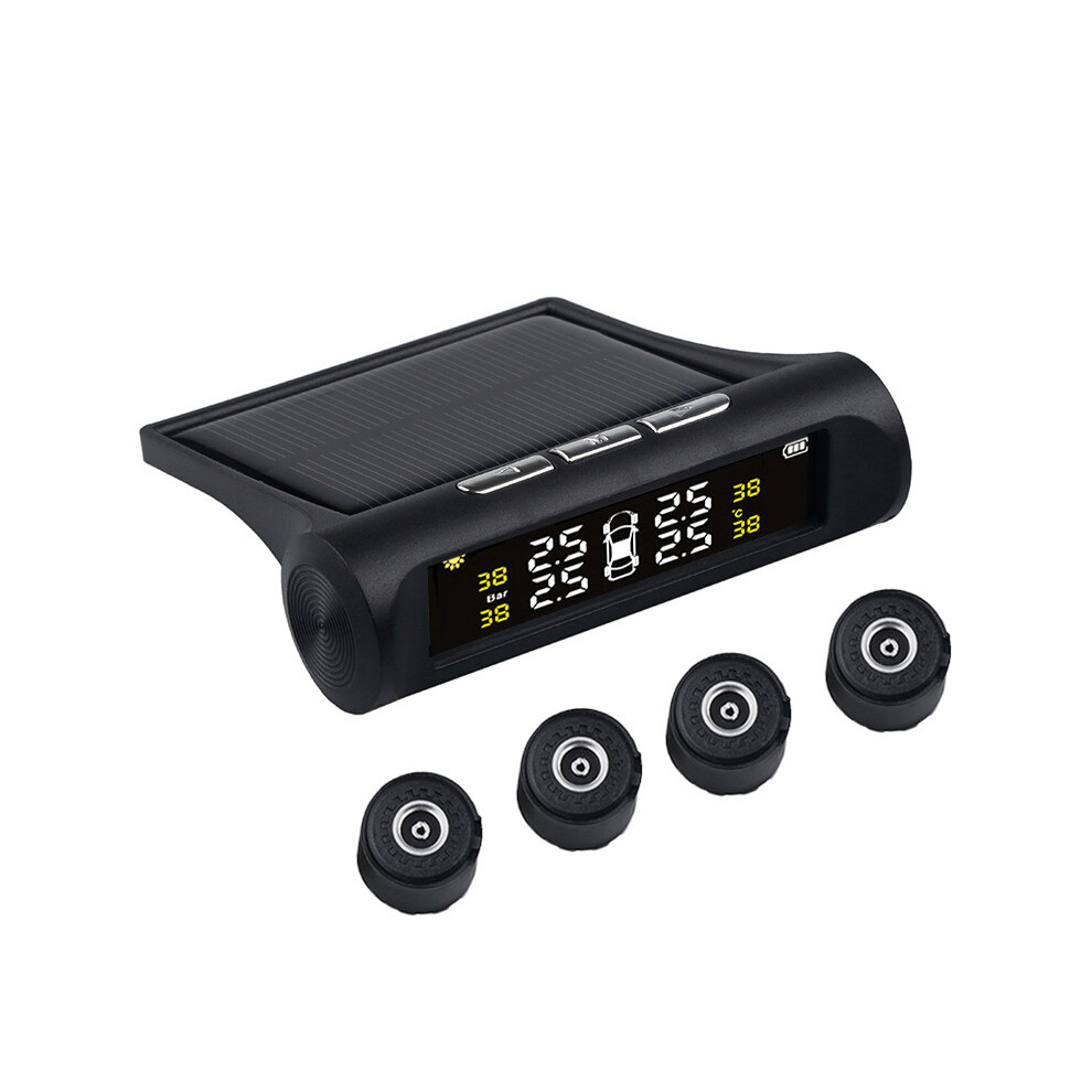 Innovative Tire Pressure Monitoring Solution, Real-Time Lcd Display Of Tire Pressure & Temperature, Solar Charger Ensures Continuous Operation, For 9128293526449