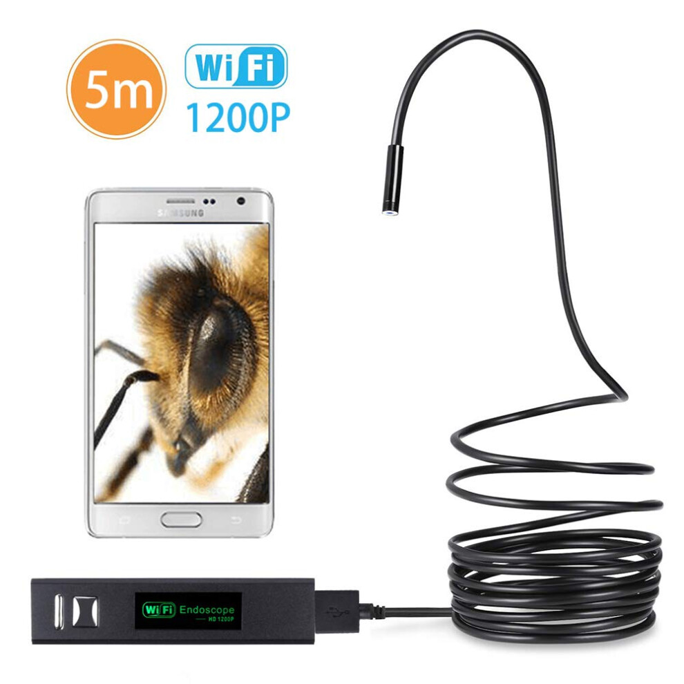 Endoscope Camera With Adjustable Led Lights, 8Mm Wireless Inspection Borescope With Sharper Clarity With Hd Resolution, Ip67 Waterproof Snake Camera 9322103803458