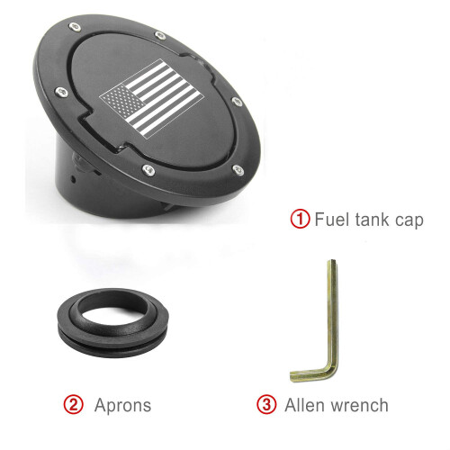 Κάλυμμα πόρτας πλήρωσης καυσίμου για Jeep Wrangler Jk 2007-2018, Μεταλλικό καπάκι βενζίνης 2