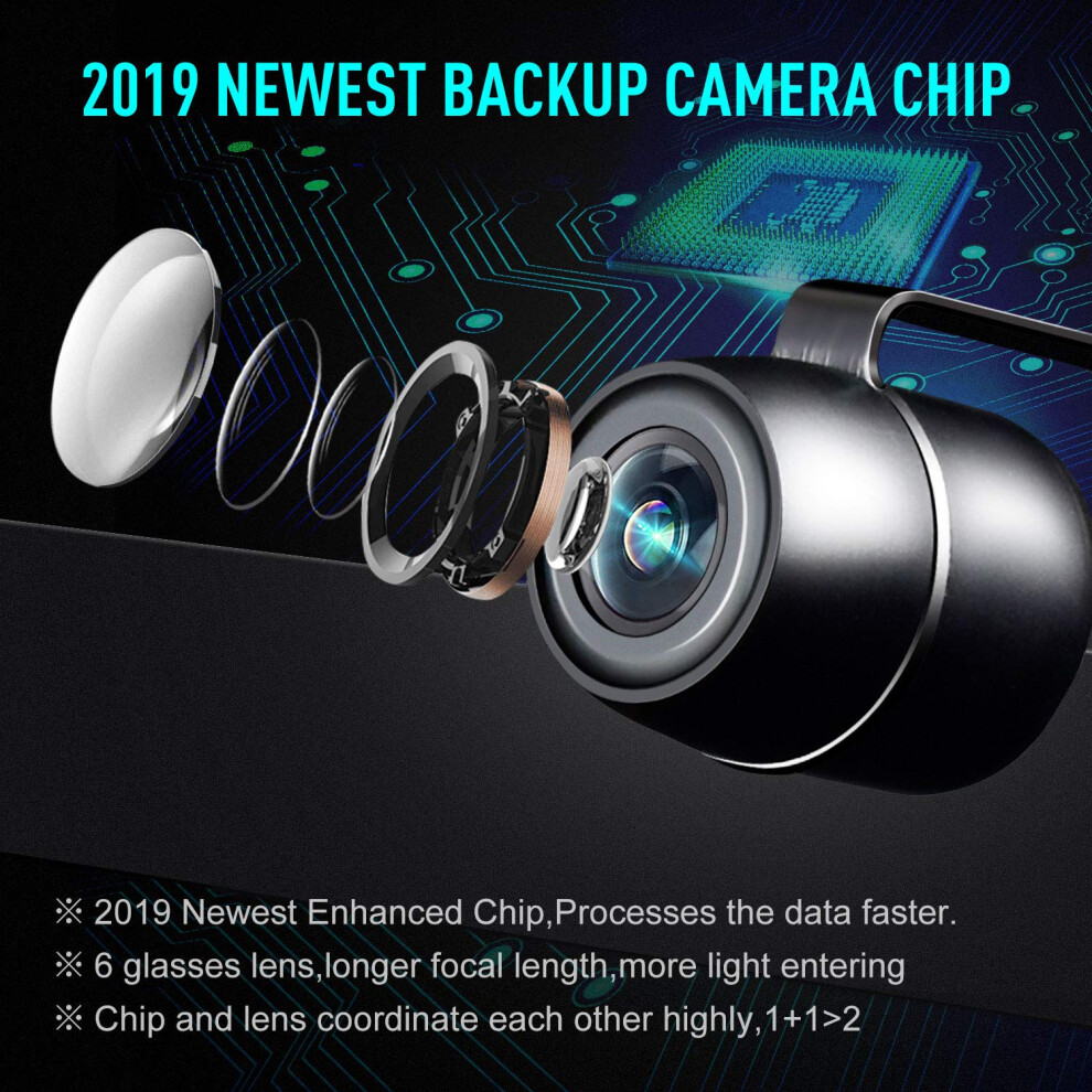 Backup Camera With Night Vision, Waterproof Ip69, Adjustable Wide Angle Lens, Hd Cmos Imaging Chip For Cars, Pickups, Suvs, Minivans, Embedded 9340258512278