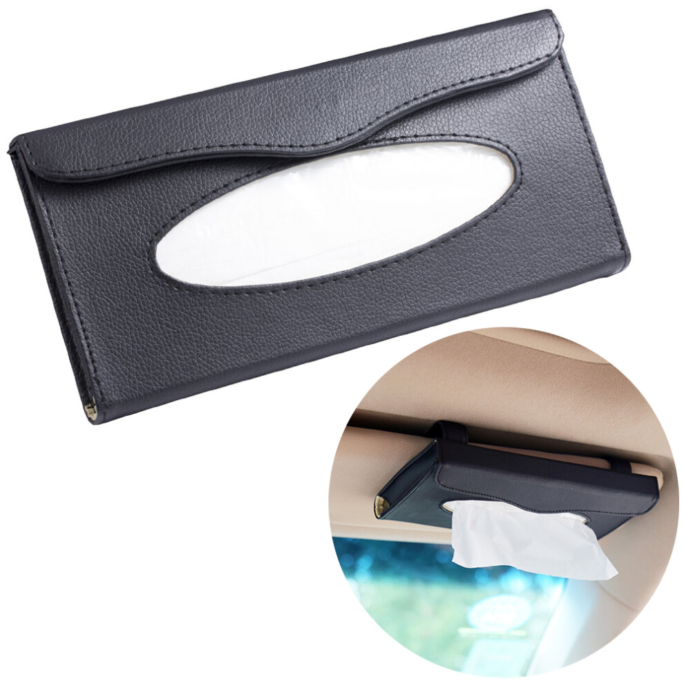 Sun Visor Napkin Holder For Cars, Trucks, Boats, Promotes Focus And Organization With Convenient Access To Tissues, Easy Install Pu Leather Car Mask 9048212356660