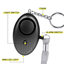 Alarme pessoal de emergência, 130dB, recarregável, ideal para mulheres, homens e idosos, com luzes LED multifuncionais e design compacto.