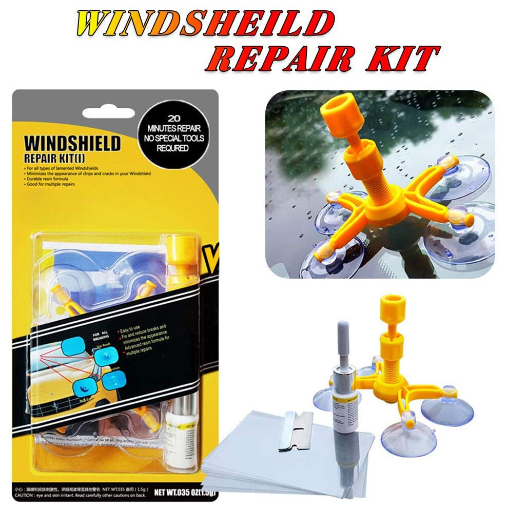 Windshield Repair Kit, Advanced Resin Formula Ensures Quick & Effective Restoration, Suitable For Small Chips & Cracks Less Than 1" In 9128293526845